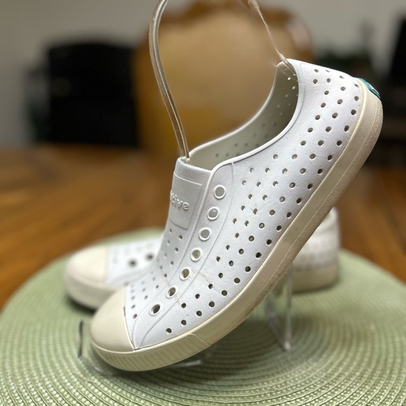 Native Women's White Perforated Slip-On Sneakers - Picture 5 of 9